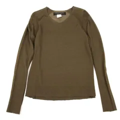 コムデギャルソン オムプリュスCOMME des GARCONS HOMME PLUS Vネックシアーストレッチニットセーター カーキM位のサムネイル