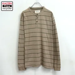 00s Wrangler ボーダー柄 ヘンリーネック 長袖Ｔシャツ メンズ 表記XLサイズのサムネイル