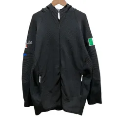 美品 arena アリーナ ダブルジップ ニットパーカー Lサイズ ブラック メンズ 古着 中古 USEDのサムネイル