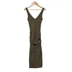 美品 JAMES PERSE ジェームスパース ノースリーブ タイト ドレープワンピース サイズ0 カーキ レディース 古着 中古 USEDのサムネイル