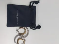 PHILIPPE AUDIBERT シルバーピアス オーバルフープ 巾着付 DK235のサムネイル