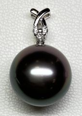 タサキ ペンダントトップ 大粒 黒蝶真珠 パール 15.7mm ダイヤ K18
