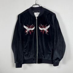 00s archive ベロアジャケット スカル刺繍 Y2K グランジ - メルカリ