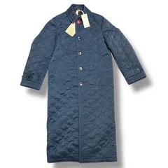 参考上代99000円 未使用 SHINYAKOZUKA  24AW PENCIL COAT WITH KAPOK KNOT ペンシルコート キルティング コート カポックンノット コラボ シンヤコヅカ 2402SK06 ネイビー Ｓ（94845A）
