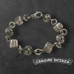 CHROME HEARTS クロムハーツ ダイス クロスボール ブレスレット アクセサリー 8リンク シルバ－ 925 ★美品★★ギャラ 袋★のサムネイル