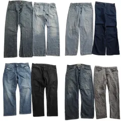古着卸 まとめ売り リーバイス 品番MIX デニムパンツ 8枚セット ( メンズ 38 ) 541 550 502 569 517 ブラック グレー ヒゲ 中古古着 NE8450