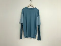 本物ディーゼルDIESELコットン重ね着長袖ロンTシャツメンズサーフアメカジミリタリーワークスケーターストリートビジネススーツゴルフ青ブルーMインド製