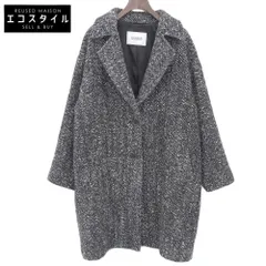 MACKINTOSH PHILOSOPHY　マッキントッシュフィロソフィー　美品 ウール混 ツイード チェスターコート レディース ブラック 36 H5B12-261-09　36のサムネイル