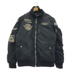 【中古】VANSON MA-1 フライトジャケット L ブラック バンソン[10]のサムネイル