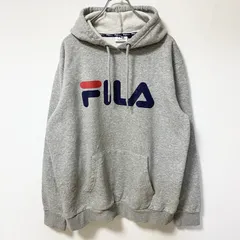 FILA　フィラ　スウェットパーカー/フーディー　デカロゴ　スポーツミックス　灰色　グレー　Lサイズ　古着【値引き交渉OK！】