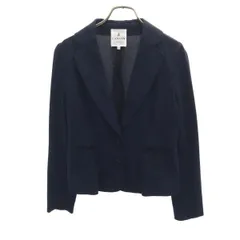 LANVIN en Bleu ランバンオンブルー 日本製 ラペル ジャケット 38 ネイビー レディース 古着のサムネイル