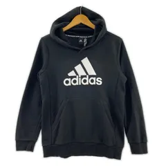 adidas アディダス ロゴプリントパーカー size160/ブラック