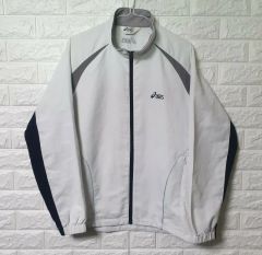 asics アシックス ウィンドブレーカージャケット L黒 Y2Kオーバー 