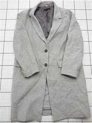 ◇ ⊇ ユニクロ UNIQLO ウールブレンドチェスターコート グレー系 M メンズ E  【1604080007479】