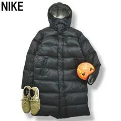 ナイキ NIKE キルティング ダウン ベンチ コート パーカー ウィンドブレーカー ロング ジャンパー スウッシュ ロゴ プリント M ブラック スポーツ サッカー フットボール メンズ