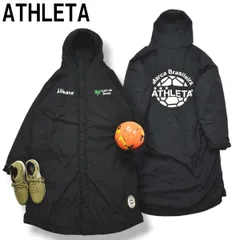 アスレタ ATHLETA 中綿 キルティング ベンチ コート ナイロン ロング ジャンパー ウィンドブレーカー パーカー F ブラック サッカー フットボール トレーニング ウェア メンズのサムネイル