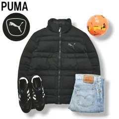 【定番】 プーマ PUMA キルティング ダウン ジャケット ジャンパー ウィンドブレーカー ロゴ デザイン M ブラック スポーツ ストリート タウンユース レジャー ウェア メンズ