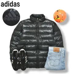 アディダス adidas キルティング ダウン ジャケット ジップアップ ジャンパー ウィンドブレーカー パフォーマンス ロゴ O ブラック スポーツ ストリート カジュアル ウェア メンズ
