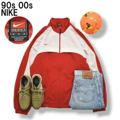 90s 00s ヴィンテージ ナイキ NIKE ウィンド ジャケット ジップアップ ジャンパー 裏地 メッシュ ベンチレーション M レッド x ホワイト スポーツ ストリート カジュアル メンズ