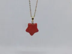 ネックレス　チョーカー　赤色　陶器　ハンドメイド　作家品　「特別セール品」