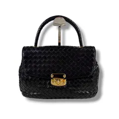 ボッテガヴェネタ　BOTTEGA VENETA トップハンドルバッグ　ハンドバッグ　ターンロック式　ブラック　黒　イントレチャートレザーのサムネイル