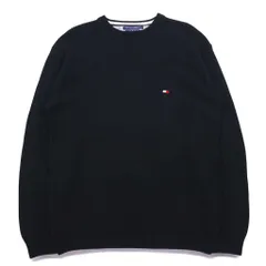 TOMMY HILFIGER 90年代 クルーネック コットンニット セーター XL ブラック
