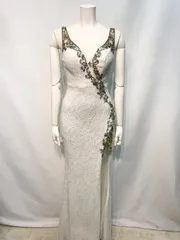 2818 IRMA イルマ キャバクラ ロングドレス イベント パーティー バースデー 誕生日 スパンコール キラキラ スリット タイト 伸縮性 キャバドレス S
