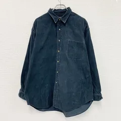 G.H Bass & Co.　ジーエイチバス　長袖コーデュロイシャツ　紺　ネイビー　XLサイズ　古着【値引き交渉OK！】のサムネイル