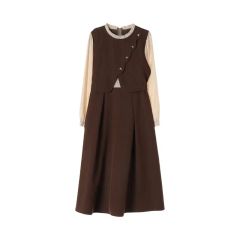 emmi atelier ストラップギャザーボックスチェックワンピース 0サイズ 