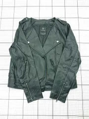 ◇ ⊇ ダブルクローゼット w closet フェイクレザーライダースジャケット ブラック系 レディース E  【1604140013365】