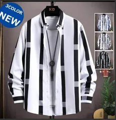 ストライプシャツ メンズ 長袖 スリム ボタンダウンシャツ カジュアル ビジネス 40代 50代 紳士服 お兄系 秋服