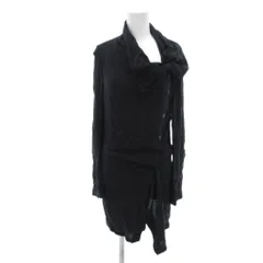 アンドゥムルメステール ANN DEMEULEMEESTER カットソー 絹 シルク 34 M 黒 ブラック 長袖 アシンメトリー ドレープネック /IL ■GY06のサムネイル