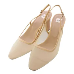 エリン ELIN Tulle back sling pumps パンプス バックストラップ シアー 38 ベージュ /TKのサムネイル