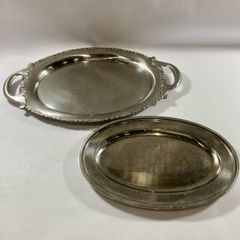 燕物産 洋白 ニッケルシルバー 銀皿 サービスプレート 二枚で - メルカリ
