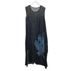 Yohji Yamamoto FEMME ヨウジヤマモト ファム 19SS BIG FLOWER PRINTED LONG KNIT DRESS ニットドレスワンピース FH-K08-092 ブラック 2のサムネイル