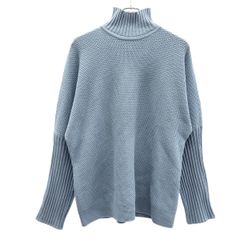 HOMME PLISSE ISSEY MIYAKE オム プリッセ イッセイ ミヤケ 23AW RUSTIC KNIT ラスティックハイネックニットセーター HP33KN211 ブルー F