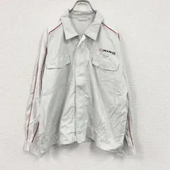 TB UNIFASHION　HINO　日野自動車　ワークジャケット　比翼仕立て　フラップポケット　白　ホワイト　4Lサイズ　古着【値引き交渉OK！】のサムネイル