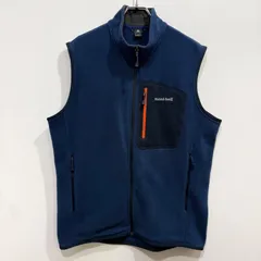 mont-bell モンベル クリマプラス100 ジップベスト フリースベスト Men's メンズ ネイビー ブルー系 L【送料込み】