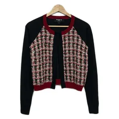 PAULEKA(ポールカ) カーディガン サイズS レディース美品  - 黒×レッド×マルチ 長袖のサムネイル