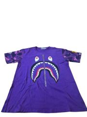 激レアA BATHING APE シャーク Tシャツ パープルカモ L値下げ