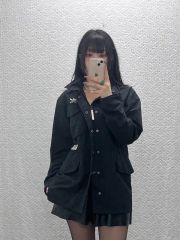 JQ91《イタリア製》アディダス 襟付きウールフルジップ長袖 刺繡ロゴ 