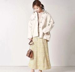 ココディール カラーデニムシャツ ジャケット ベージュ 春 - メルカリ