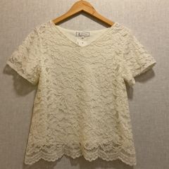 試着のみ】クレッシェント 半袖カットソー アイボリー レース M - メルカリ