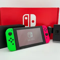 【中古・美品】Nintendo Switch 本体 マイニンテンドーストア限定 セレクト限定カラーJoy-Con（L）ネオングリーン（R）ネオンピンク バッテリー強化版 ニンテンドー スイッチ