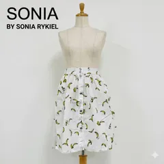 ソニアバイソニアリキエル SONIA RYKIEL スカート 36 S バナナ柄 コットン フロントボタン #K040-28のサムネイル