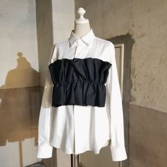 sacai サカイ 22SS ドッキング 異素材切替 バイカラー ベスト シャツ
