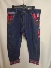デニムパンツ チェック切替 swag archive y2k punk - メルカリ