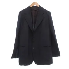 ダナキャラン DONNA KARAN テーラードジャケット 上着 絹 シルク L 紺 ネイビー 段返り ノッチドラペル シングルブレスト /NLのサムネイル