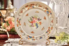 A【TOYU CHINA】東洋陶磁器 花柄 25.5cmディナープレート ヴィンテージ