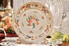 B【TOYU CHINA】東洋陶磁器 花柄 25.5cmディナープレート ヴィンテージ
